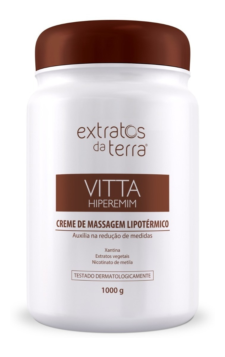 Creme De Massagem Vitta Hiperemim Lipotérmico Extratos Terra 1kg