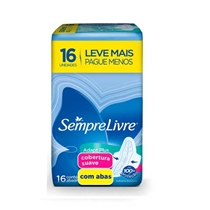Absorvente Sempre Livre Adapt Plus Suave c/ Abas Prom 16un