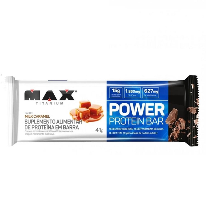 Suplemento em barra Max Titanium Power Protein Bar proteína 492g 12 un