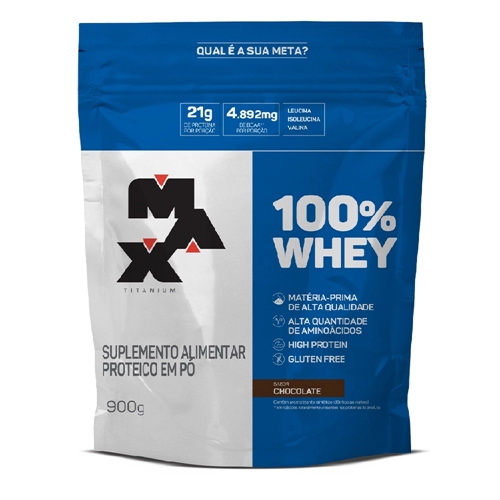 Whey 100% Concentrado Sachê Max Titanium 900g