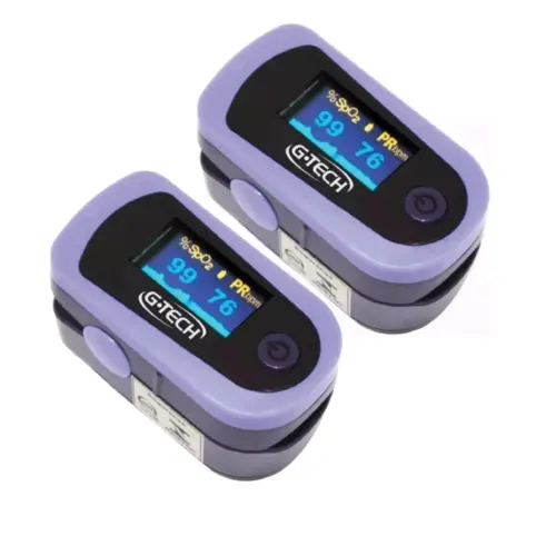 Kit 2x Oxímetro de Pulso portátil G-Tech Oled Graph Roxo