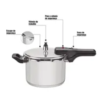 Panela De Pressão Tramontina Inox Fundo Triplo Brava 4,5l Cor Prateado 62416/200