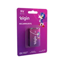 Bateria Elgin Recarregável 9v 250mah Rosa E Roxa