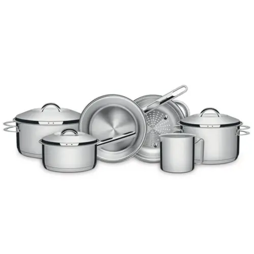 Jogo Panelas Tramontina Solar Inox 6pç Indução Fundo Triplo
