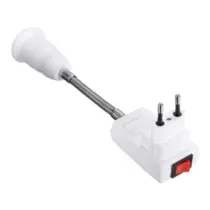 Soquete Flexível E27 Adaptador Lâmpada Tomada Haste Top Branco
