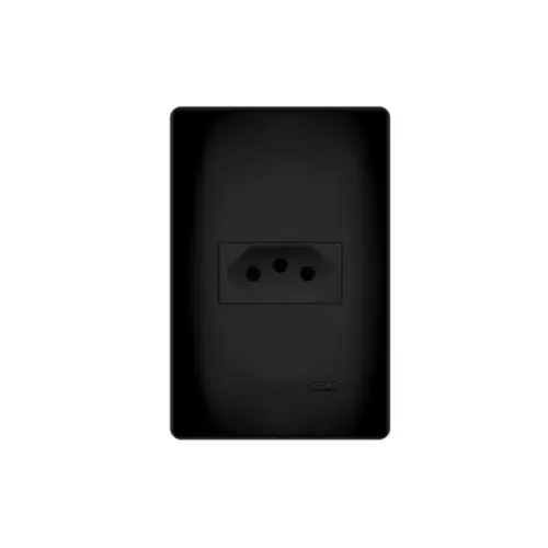 Tomada 20 Amperes Tripolar Black 4x2 Preto Fosco Fame