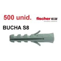 500 Buchas S8 Nylon Concreto Alvenaria - Fischer