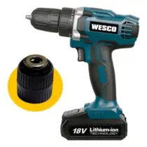 Parafusadeira Furadeira Bateria 18v 3/8 WS2972 Wesco Cor Azul-turquesa 110V/220V
