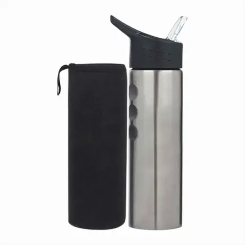 Garrafa Água De Aço Inox 750ml Mor capa Neoprene com Alça