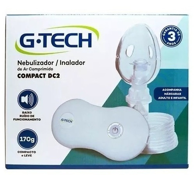 Nebulizador compressor G-Tech Compact DC2 branco 100V/240V